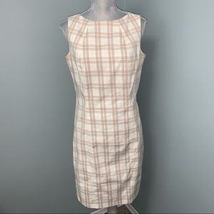 LIZ CLAIBORNE plaid print summer dress size 8 sleeveless wedding guest